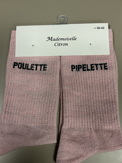 Chaussettes lurex mot POULETTE PIPELETTE