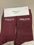 Chaussettes lurex mot POULETTE PIPELETTE