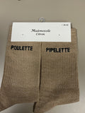 Chaussettes lurex mot POULETTE PIPELETTE