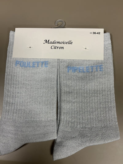 Chaussettes lurex mot POULETTE PIPELETTE