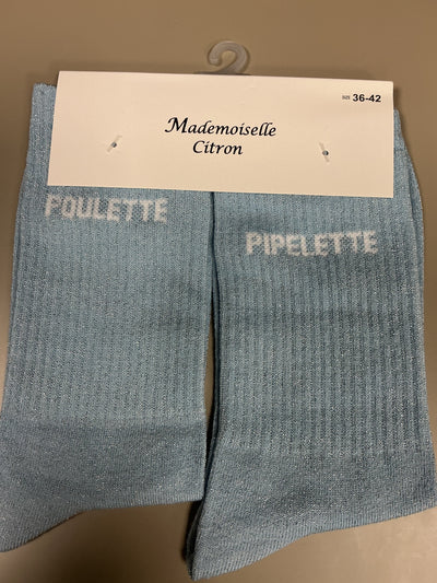 Chaussettes lurex mot POULETTE PIPELETTE