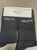 Chaussettes lurex mot POULETTE PIPELETTE