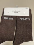 Chaussettes lurex mot POULETTE PIPELETTE