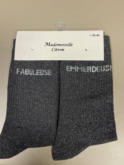 Chaussettes lurex mot FABULEUSE EMMERDEUSE