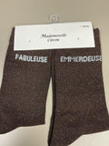 Chaussettes lurex mot FABULEUSE EMMERDEUSE