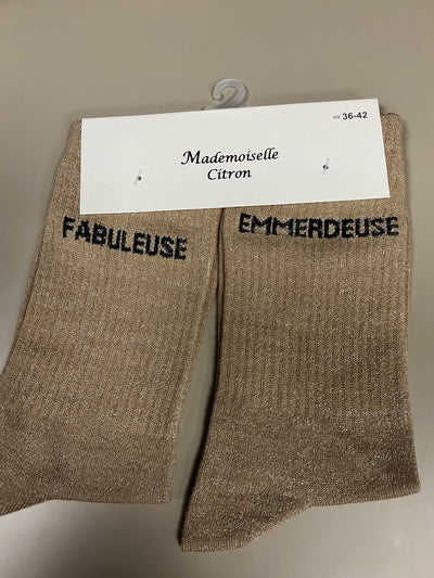 Chaussettes lurex mot FABULEUSE EMMERDEUSE
