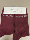 Chaussettes lurex mot FABULEUSE EMMERDEUSE