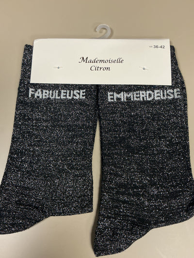 Chaussettes lurex mot FABULEUSE EMMERDEUSE