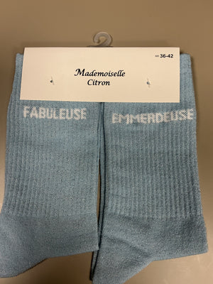 Chaussettes lurex mot FABULEUSE EMMERDEUSE