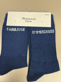 Chaussettes lurex mot FABULEUSE EMMERDEUSE