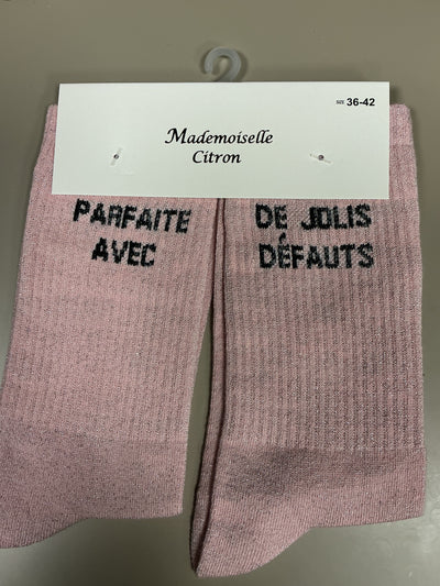 Chaussettes lurex mot PARFAITE AVEC DE JOLIES DÉFAUTS