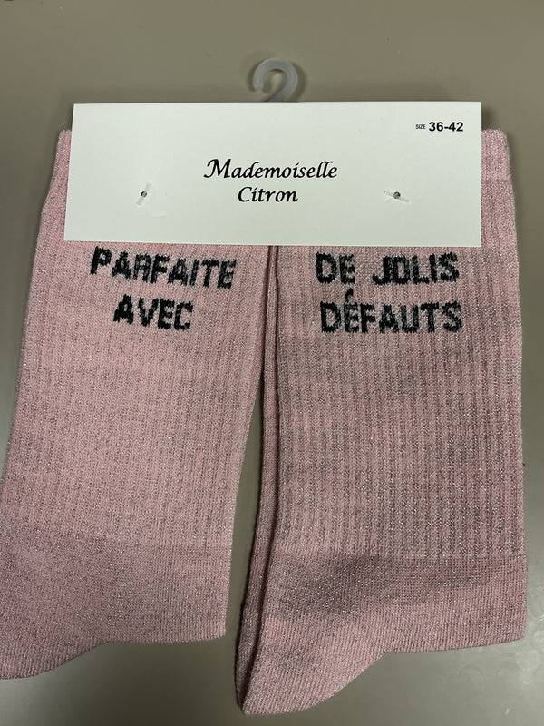 Chaussettes lurex mot PARFAITE AVEC DE JOLIES DÉFAUTS