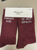 Chaussettes lurex mot PARFAITE AVEC DE JOLIES DÉFAUTS