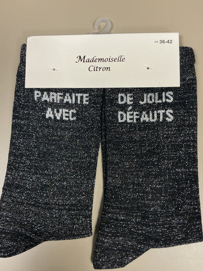 Chaussettes lurex mot PARFAITE AVEC DE JOLIES DÉFAUTS