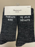 Chaussettes lurex mot PARFAITE AVEC DE JOLIES DÉFAUTS