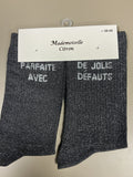 Chaussettes lurex mot PARFAITE AVEC DE JOLIES DÉFAUTS