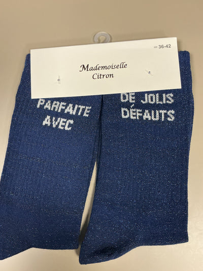 Chaussettes lurex mot PARFAITE AVEC DE JOLIES DÉFAUTS