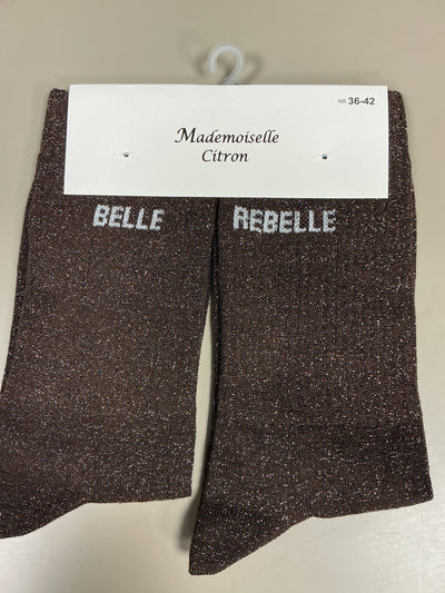 Chaussettes lurex mot BELLE REBELLE