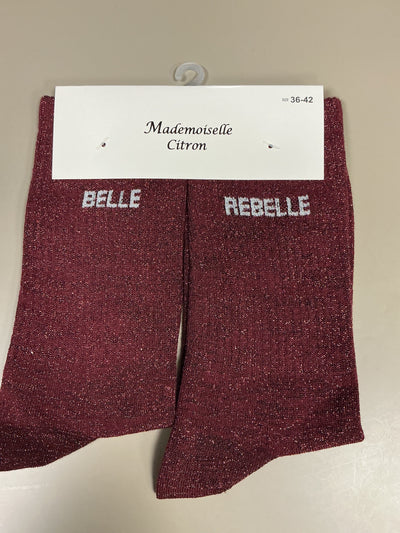 Chaussettes lurex mot BELLE REBELLE