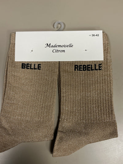 Chaussettes lurex mot BELLE REBELLE