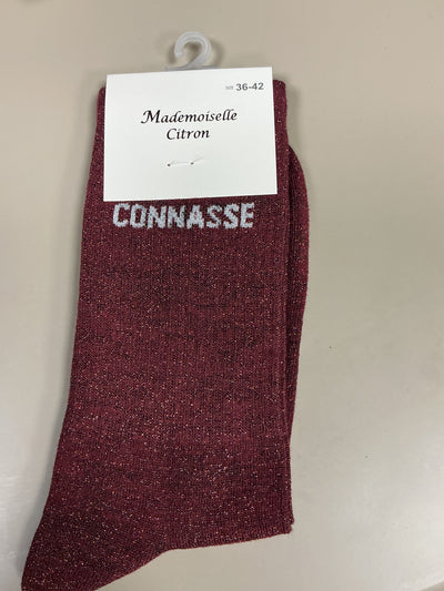 Chaussettes lurex mot CONNASSE