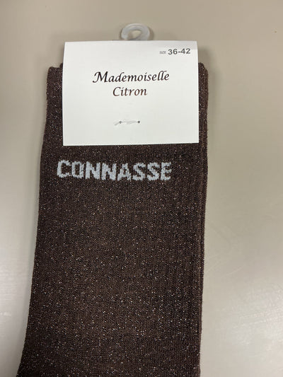 Chaussettes lurex mot CONNASSE