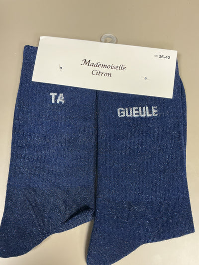 Chaussettes lurex mot TA GUEULE