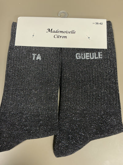 Chaussettes lurex mot TA GUEULE