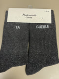 Chaussettes lurex mot TA GUEULE