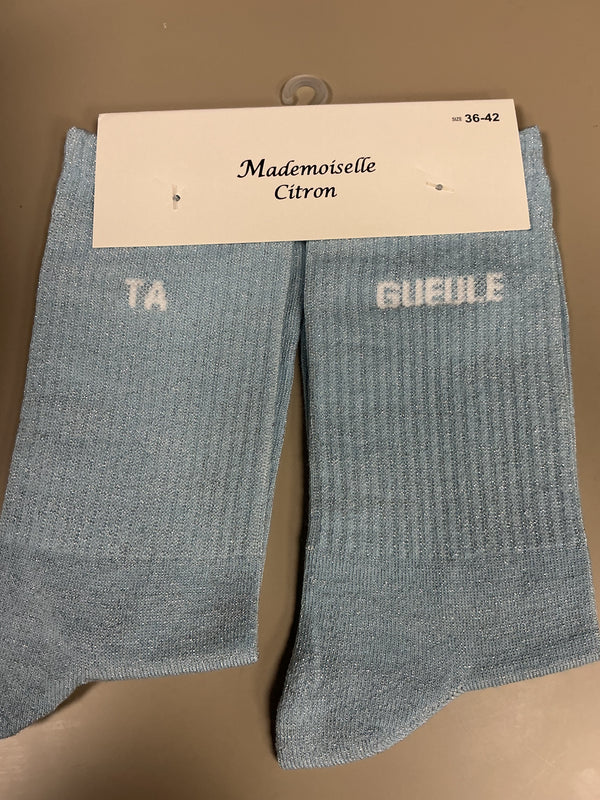 Chaussettes lurex mot TA GUEULE