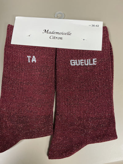 Chaussettes lurex mot TA GUEULE
