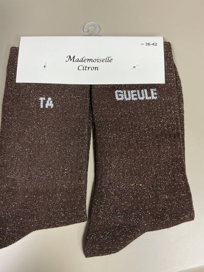 Chaussettes lurex mot TA GUEULE
