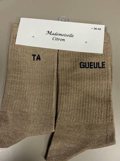 Chaussettes lurex mot TA GUEULE