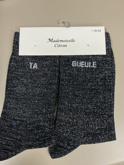 Chaussettes lurex mot TA GUEULE