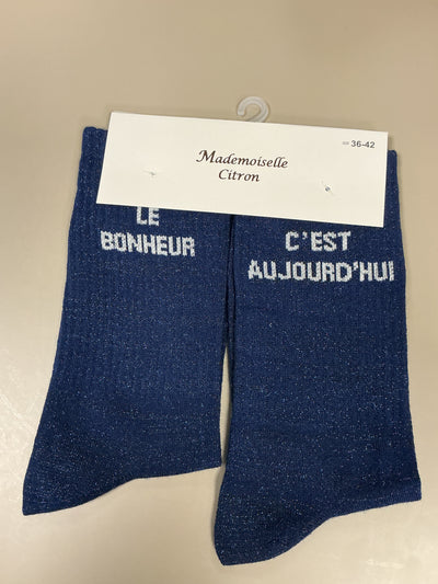 Chaussettes mots LE BONHEUR C’EST AUJOURD’HUI