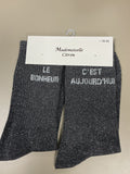 Chaussettes mots LE BONHEUR C’EST AUJOURD’HUI