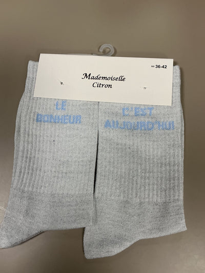 Chaussettes mots LE BONHEUR C’EST AUJOURD’HUI