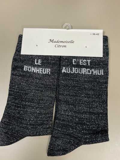Chaussettes mots LE BONHEUR C’EST AUJOURD’HUI