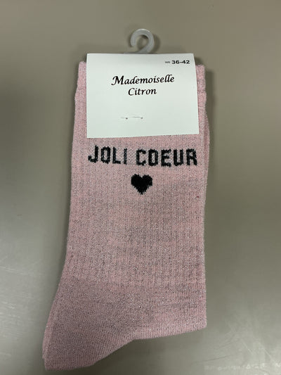 Chaussettes lurex mots JOLIE CŒUR
