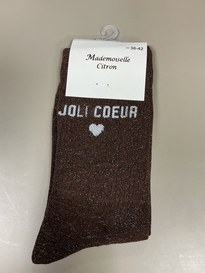 Chaussettes lurex mots JOLIE CŒUR
