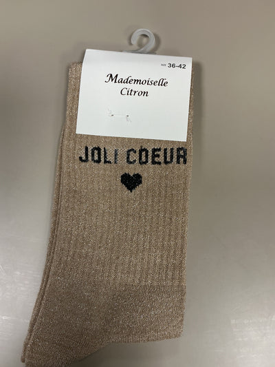 Chaussettes lurex mots JOLIE CŒUR