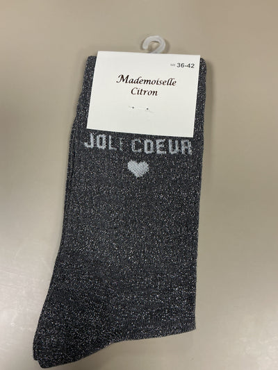 Chaussettes lurex mots JOLIE CŒUR