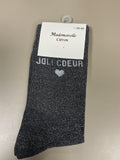 Chaussettes lurex mots JOLIE CŒUR