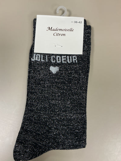 Chaussettes lurex mots JOLIE CŒUR