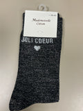 Chaussettes lurex mots JOLIE CŒUR