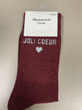 Chaussettes lurex mots JOLIE CŒUR