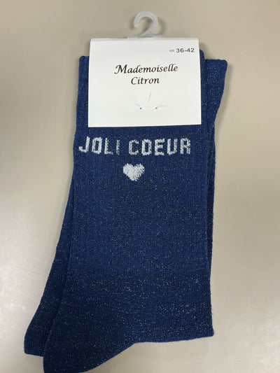 Chaussettes lurex mots JOLIE CŒUR