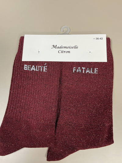 Chaussettes mots BEAUTÉ FATALE