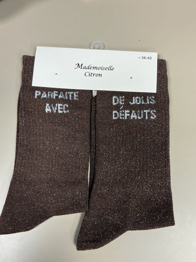 Chaussettes lurex mot PARFAITE AVEC DE JOLIES DÉFAUTS