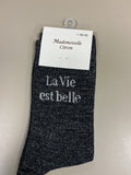 Chaussettes lurex mots LA VIE EST BELLE